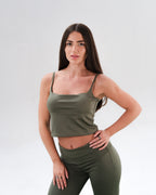 Square Neck Active Crop Top