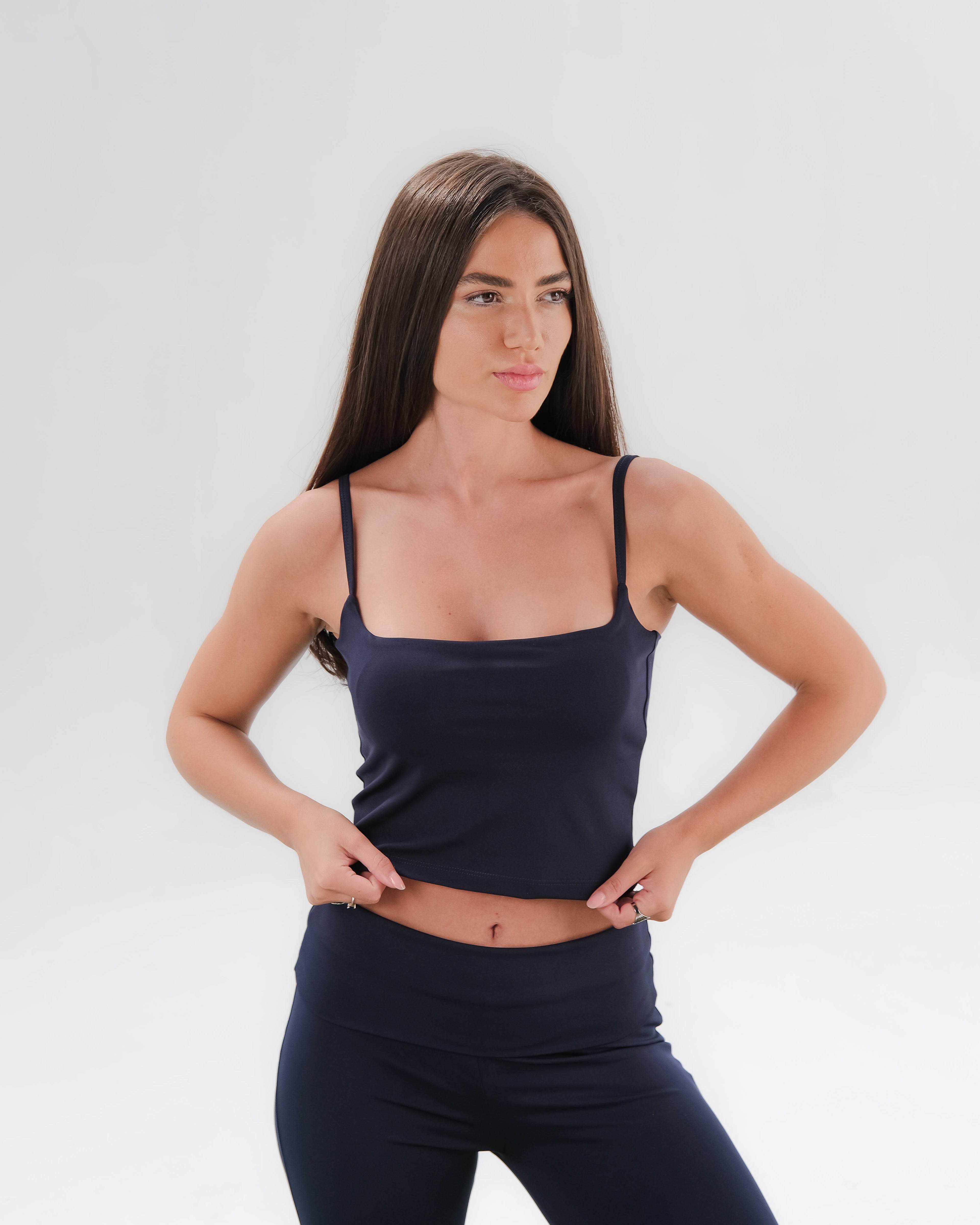 Square Neck Active Crop Top