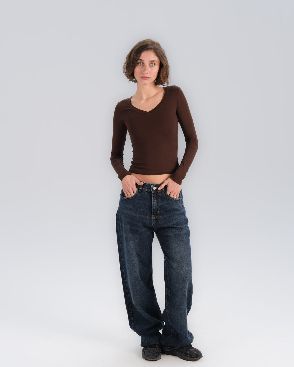 Long Sleeve V-Neck Top