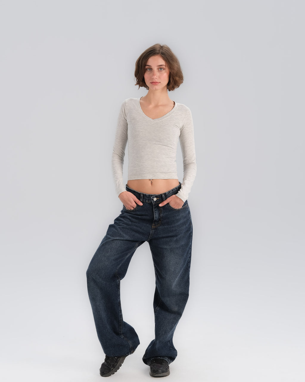 Long Sleeve V-Neck Top