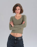 Long Sleeve V-Neck Top