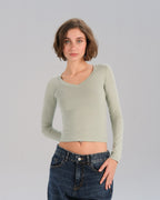 Long Sleeve V-Neck Top