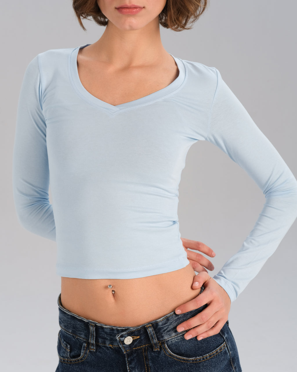 Long Sleeve V-Neck Top