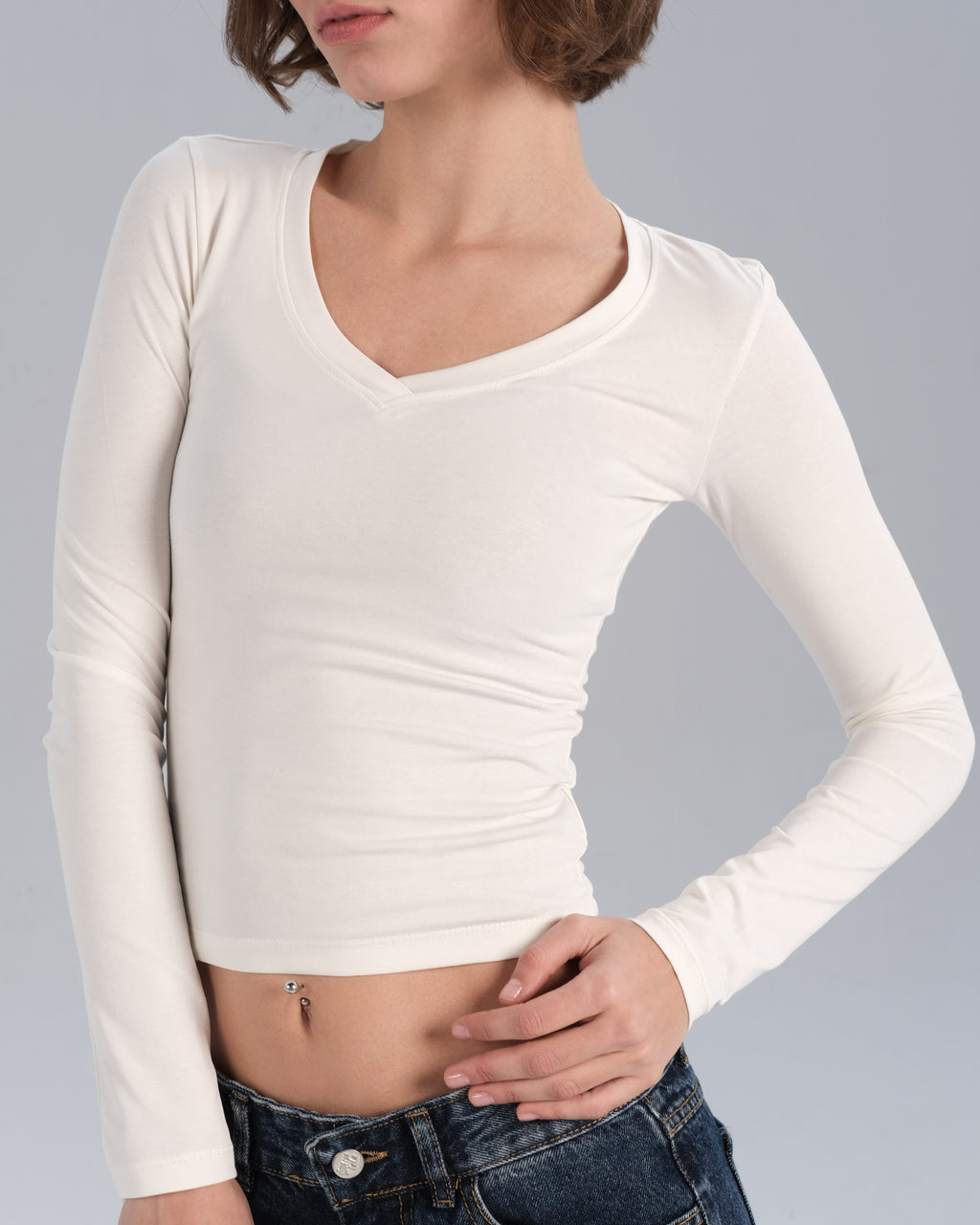 Long Sleeve V-Neck Top