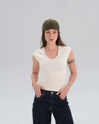 Cap Sleeve Ribbed Top