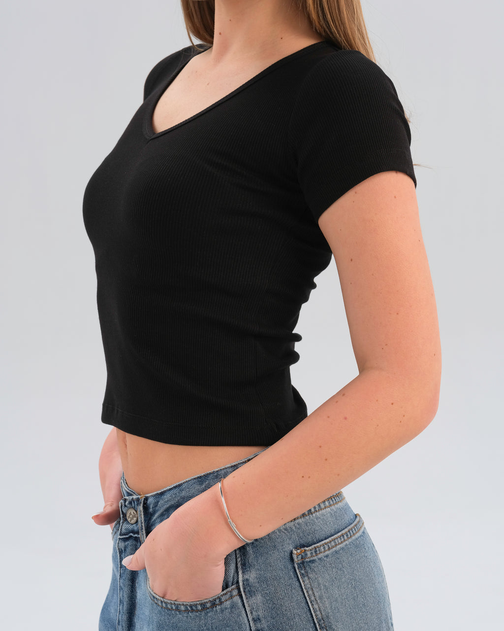 Ribbed V-Neck Top