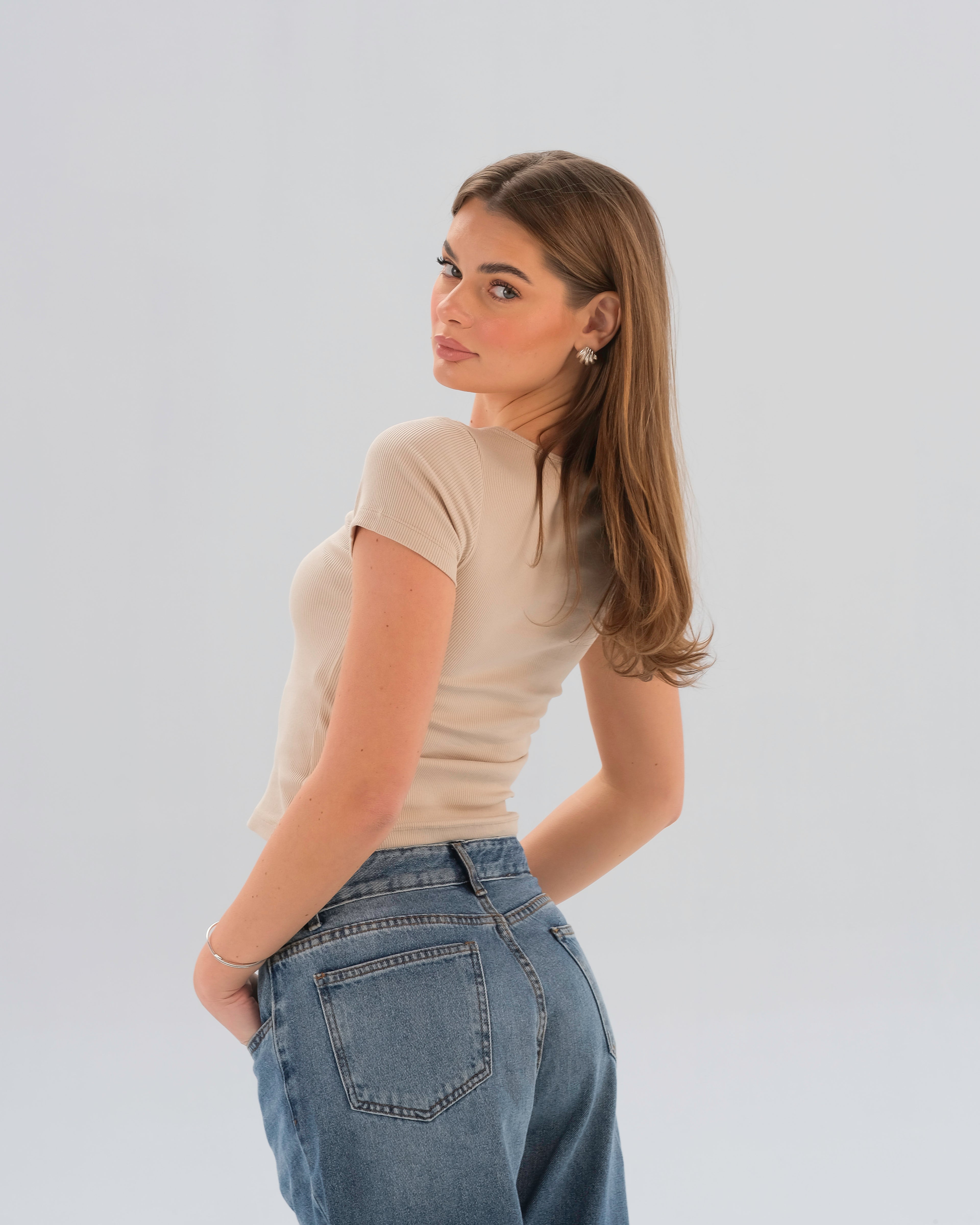 Ribbed V-Neck Top