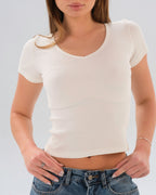 Ribbed V-Neck Top