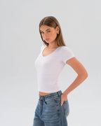 Ribbed V-Neck Top