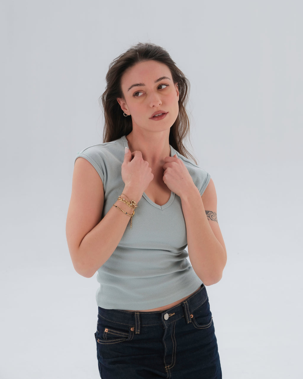 Cap Sleeve Ribbed Top
