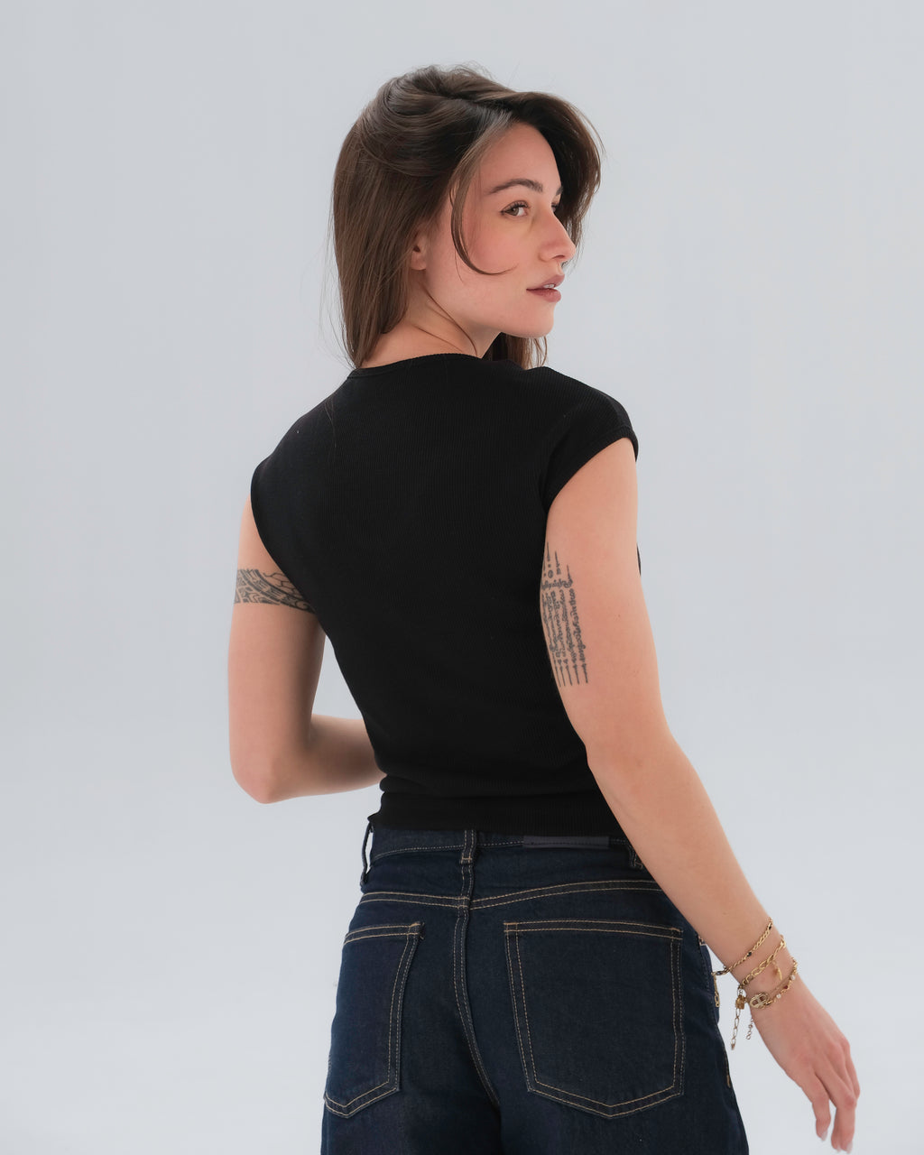 Cap Sleeve Ribbed Top