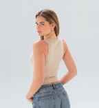 Ribbed Sleeveless Fitted Top