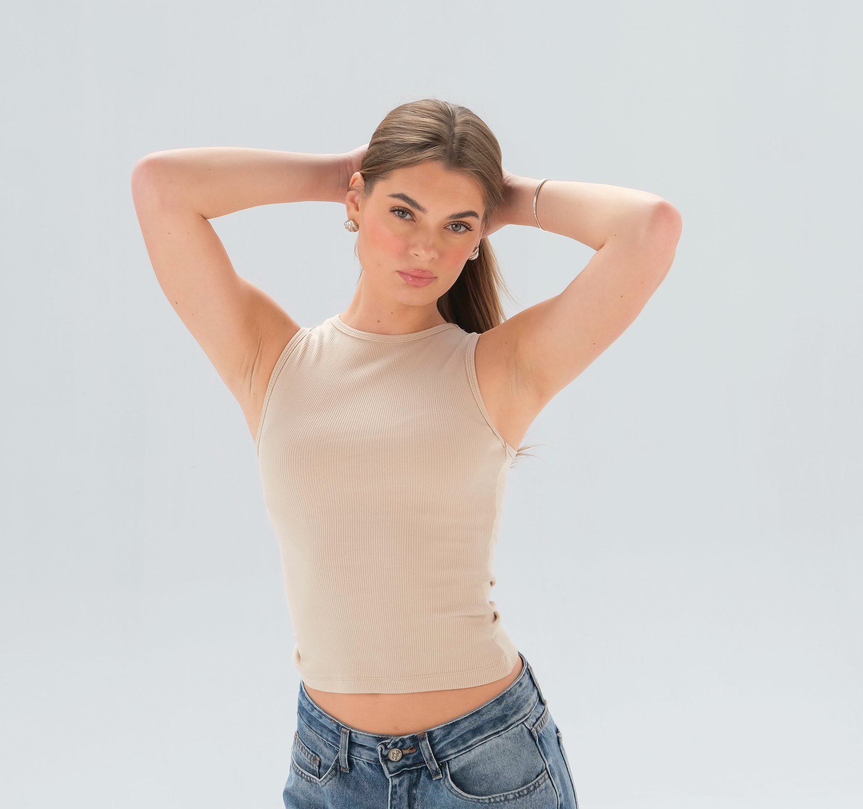 Ribbed Sleeveless Fitted Top