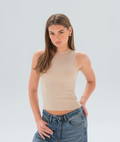 Ribbed Sleeveless Fitted Top