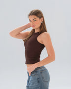 Ribbed Sleeveless Fitted Top