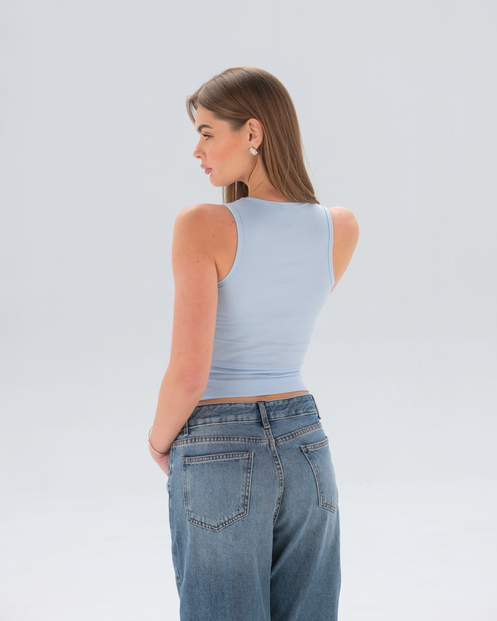 Ribbed Sleeveless Fitted Top