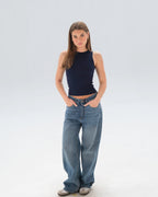 Ribbed Sleeveless Fitted Top