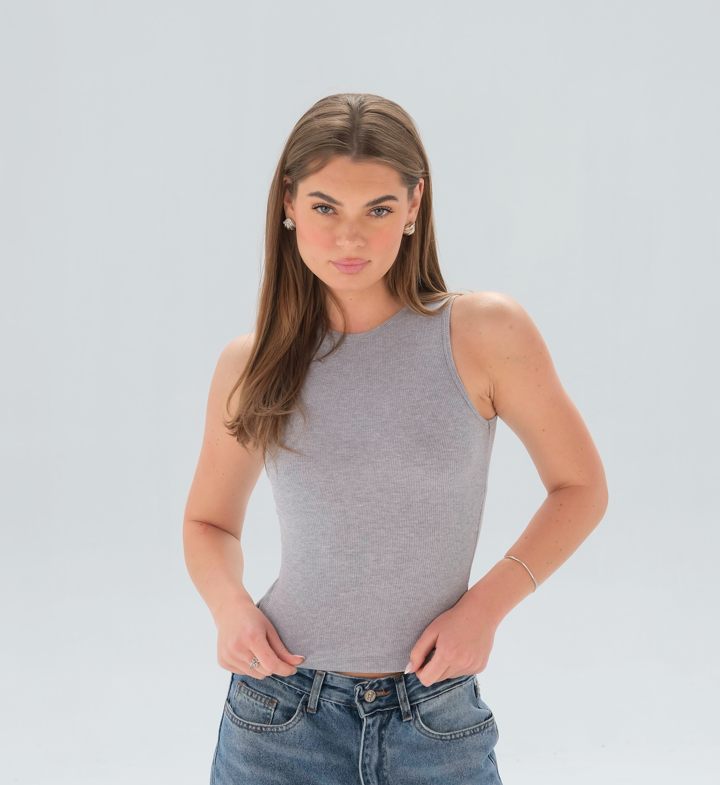 Ribbed Sleeveless Fitted Top