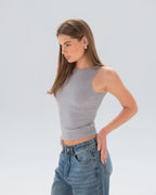 Ribbed Sleeveless Fitted Top
