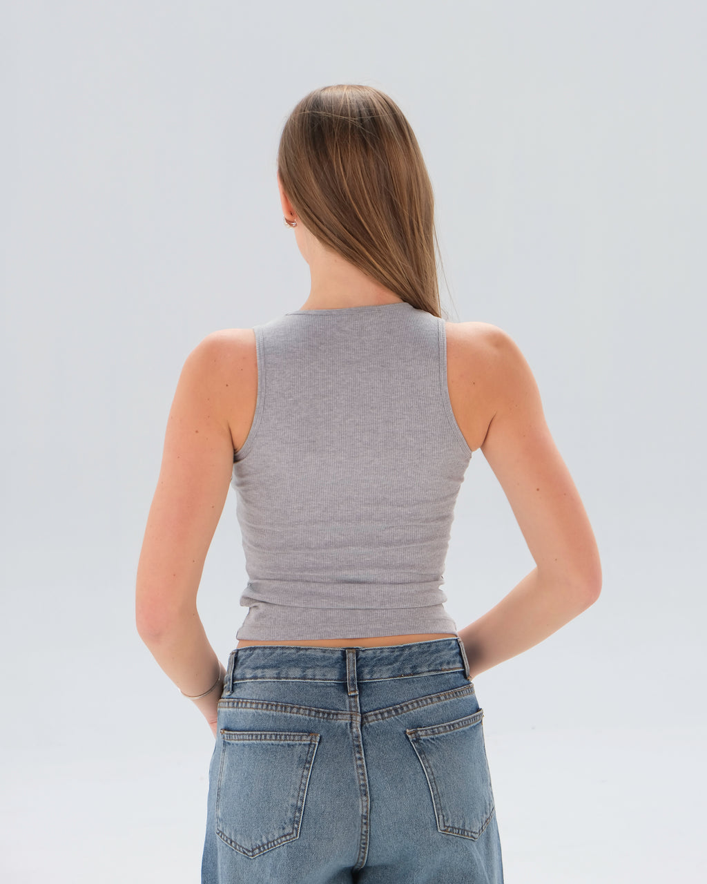 Ribbed Sleeveless Fitted Top