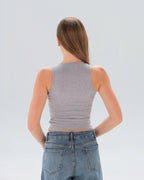 Ribbed Sleeveless Fitted Top