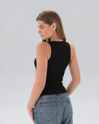 Ribbed Sleeveless Fitted Top