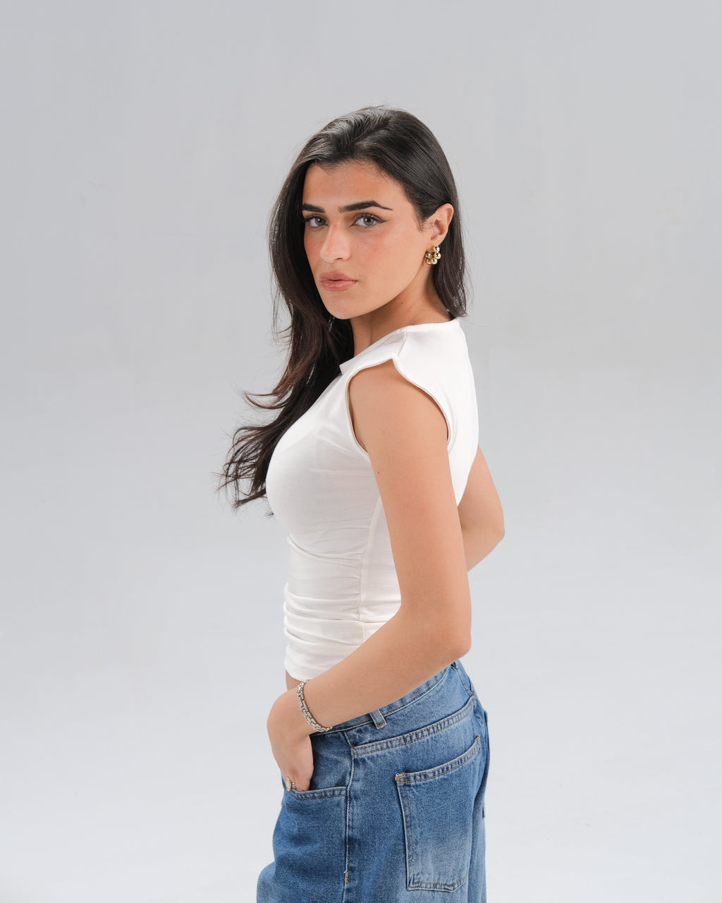 Cap Sleeve Fitted Top