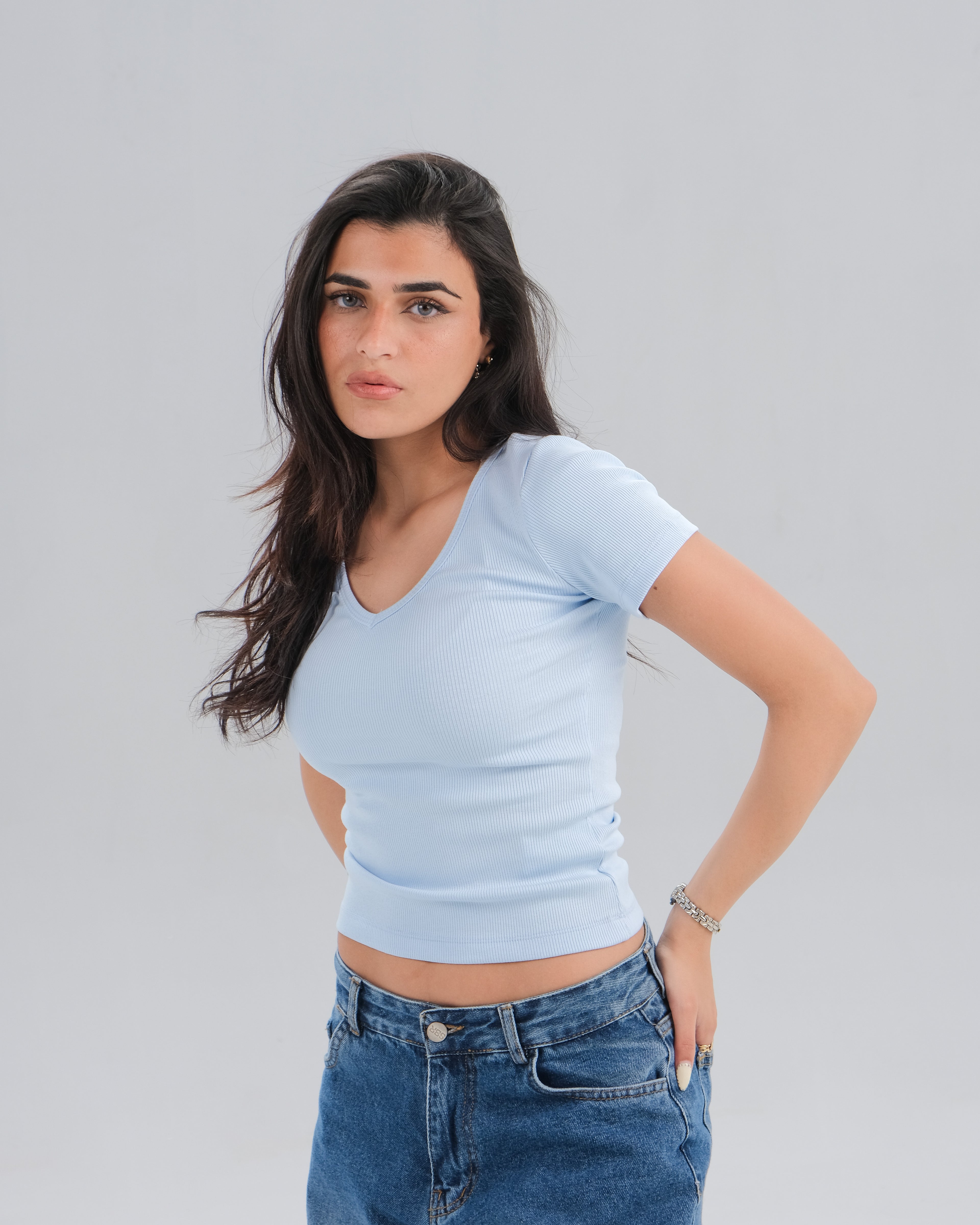 Ribbed V-Neck Top