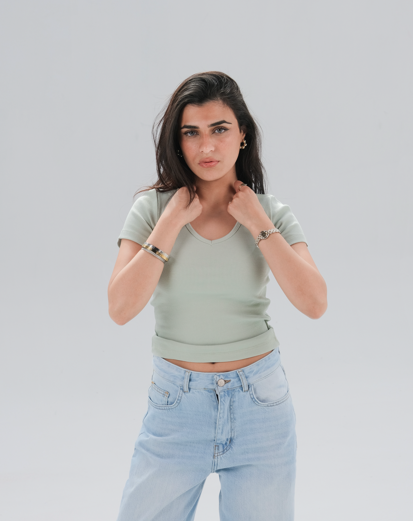 Ribbed V-Neck Top
