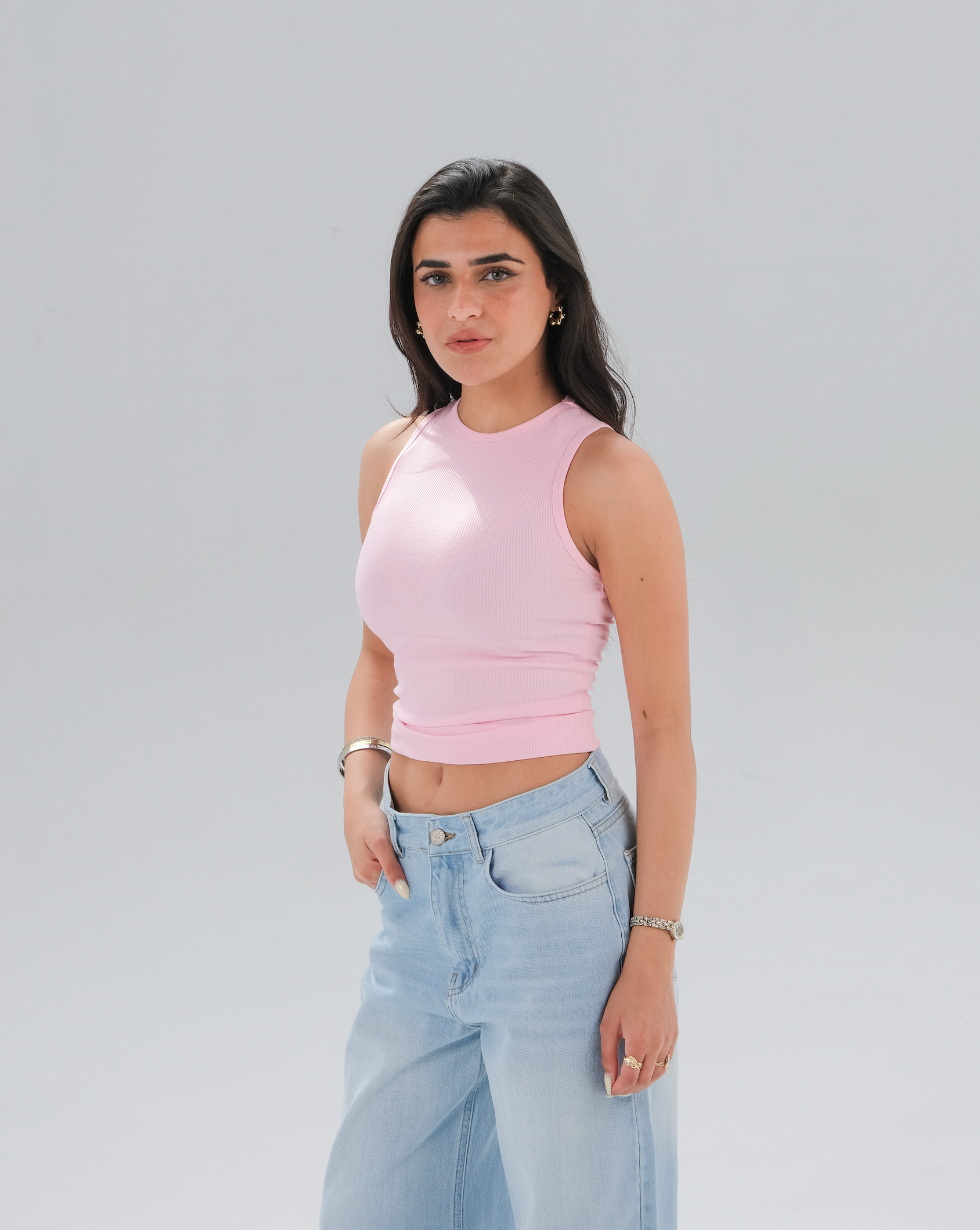 Ribbed Sleeveless Fitted Top