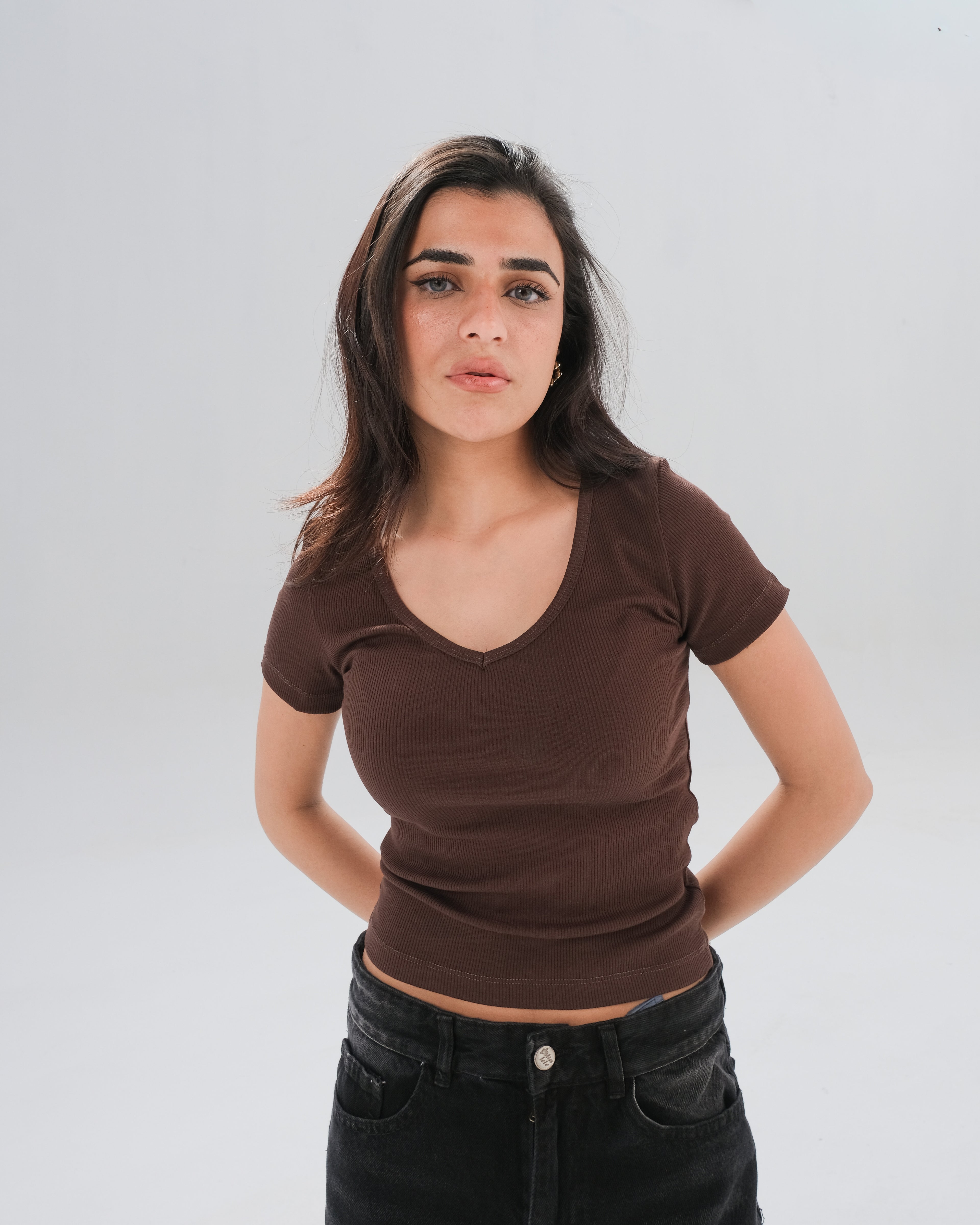 Ribbed V-Neck Top