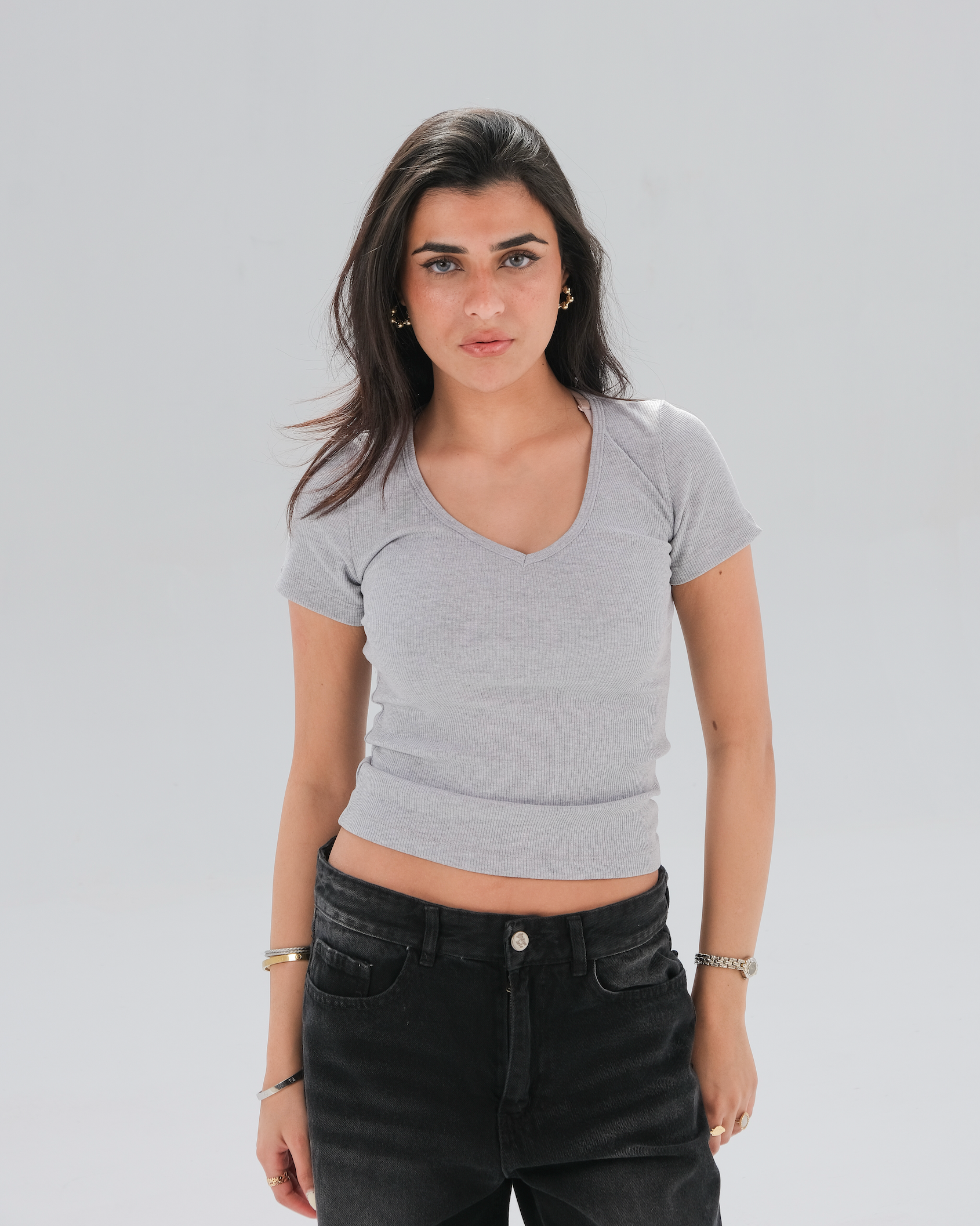 Ribbed V-Neck Top