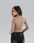 Square Neck Long Sleeve Top