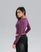 Square Neck Long Sleeve Top