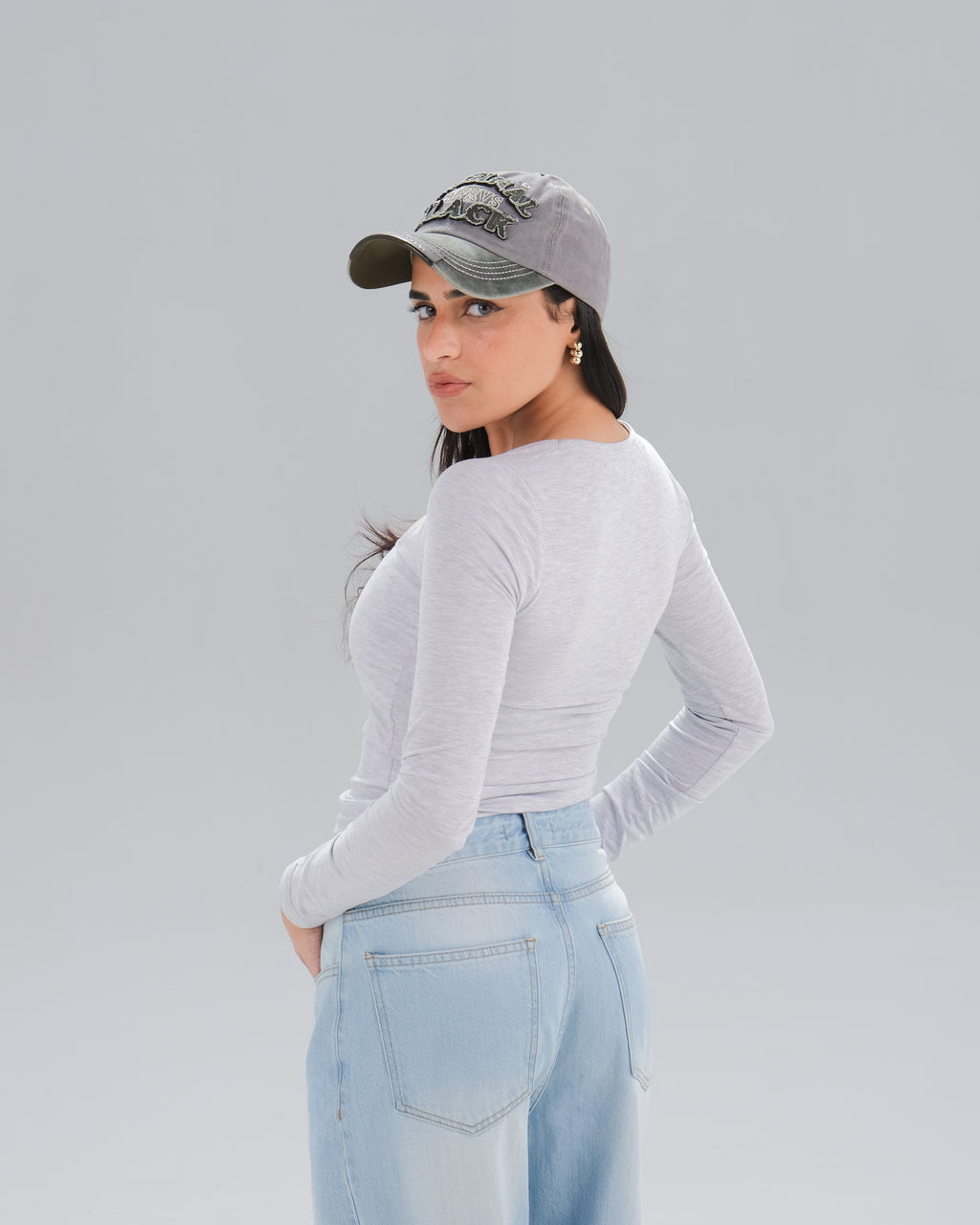 Square Neck Long Sleeve Top