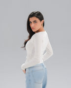 Square Neck Long Sleeve Top