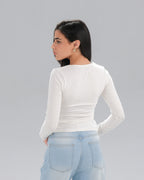Square Neck Long Sleeve Top