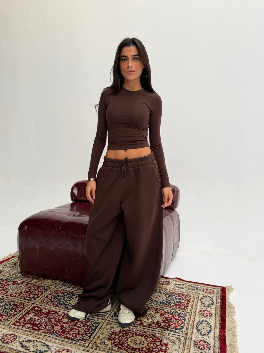 Brown Balloon Fit Sweatpants
