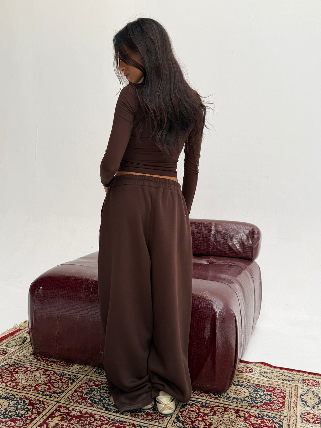 Brown Balloon Fit Sweatpants