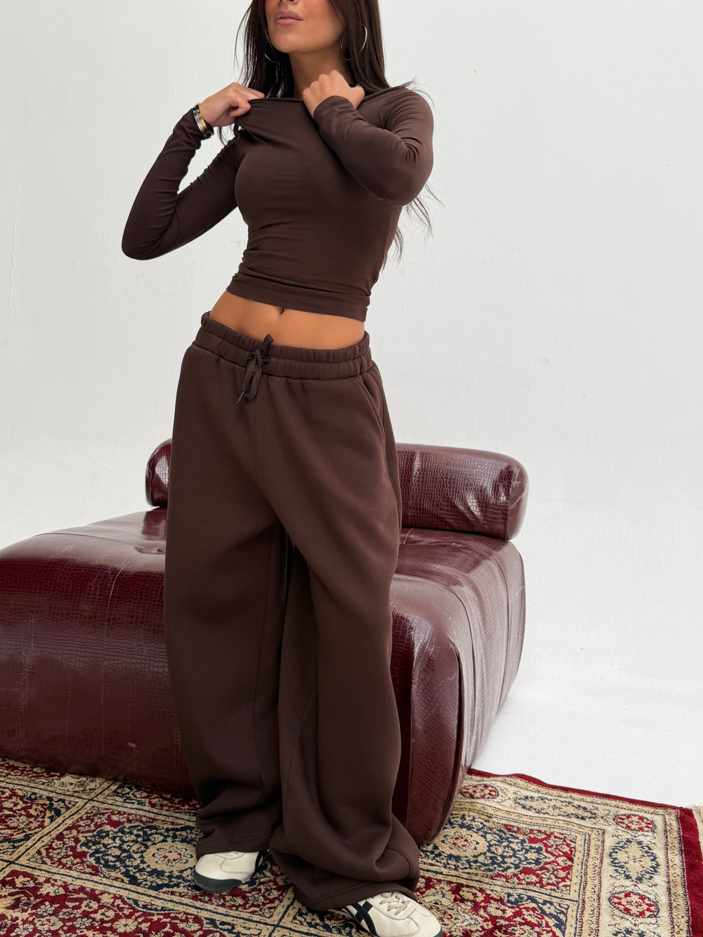 Brown Balloon Fit Sweatpants