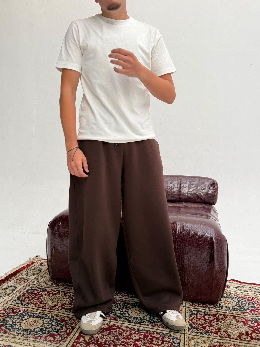 Brown Balloon Fit Sweatpants