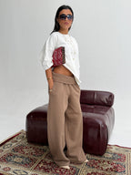 Cafe Foldover Waist Sweatpants