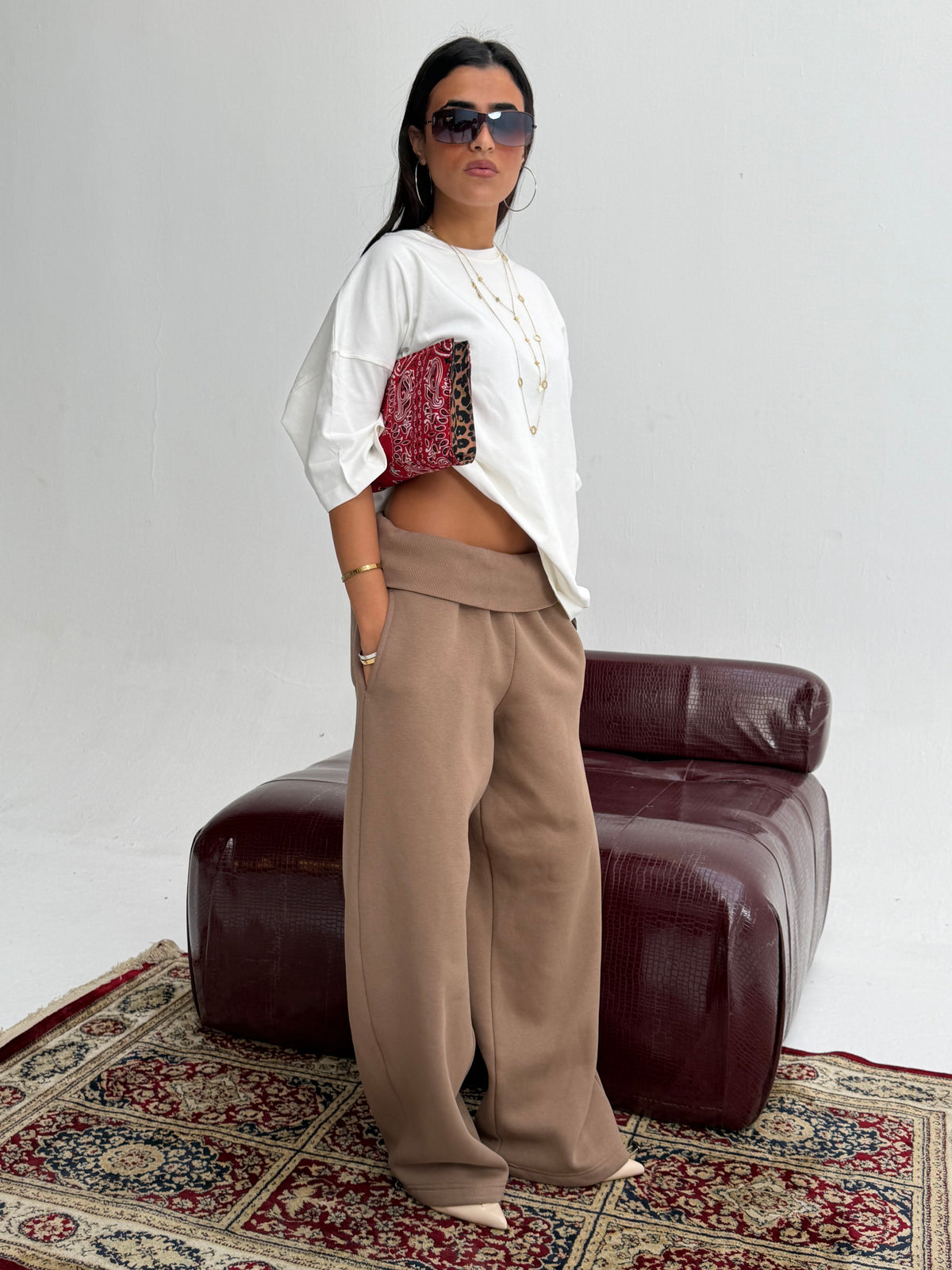 Cafe Foldover Waist Sweatpants