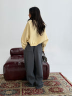 Grey Foldover Waist Sweatpants