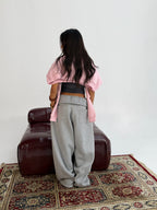 Light Grey Foldover Waist Sweatpants