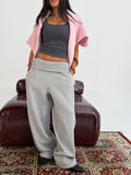 Light Grey Foldover Waist Sweatpants