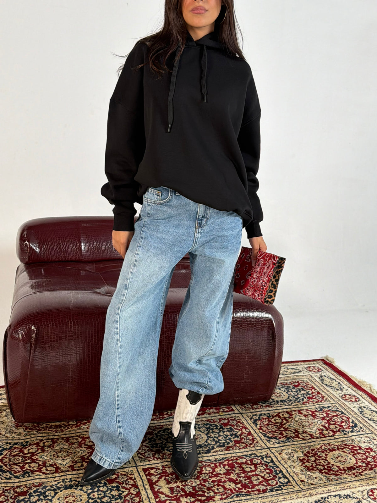Light Blue Classic Wide-Leg Denim Pants