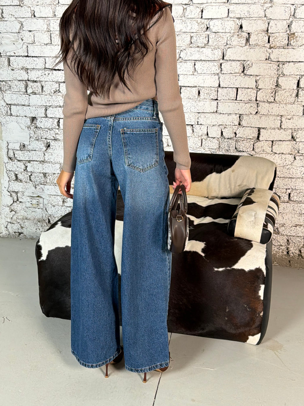 Blue Relaxed Wide-Leg Denim