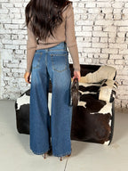Blue Relaxed Wide-Leg Denim